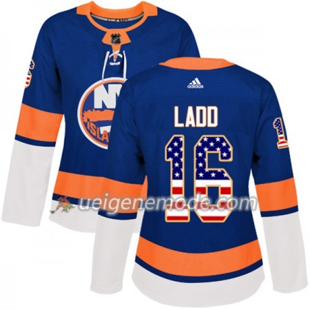 Dame Eishockey New York Islanders Trikot Andrew Ladd 16 Adidas 2017-2018 Blue USA Flag Fashion Authentic